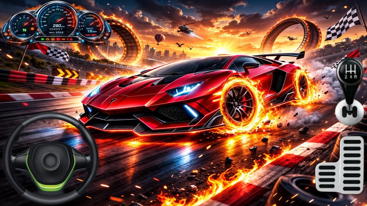 GT Car Stunt Racing Simulator || Muscle Car Mega Tracks Races 3D || Android GamePlay #14 # Gtcar
