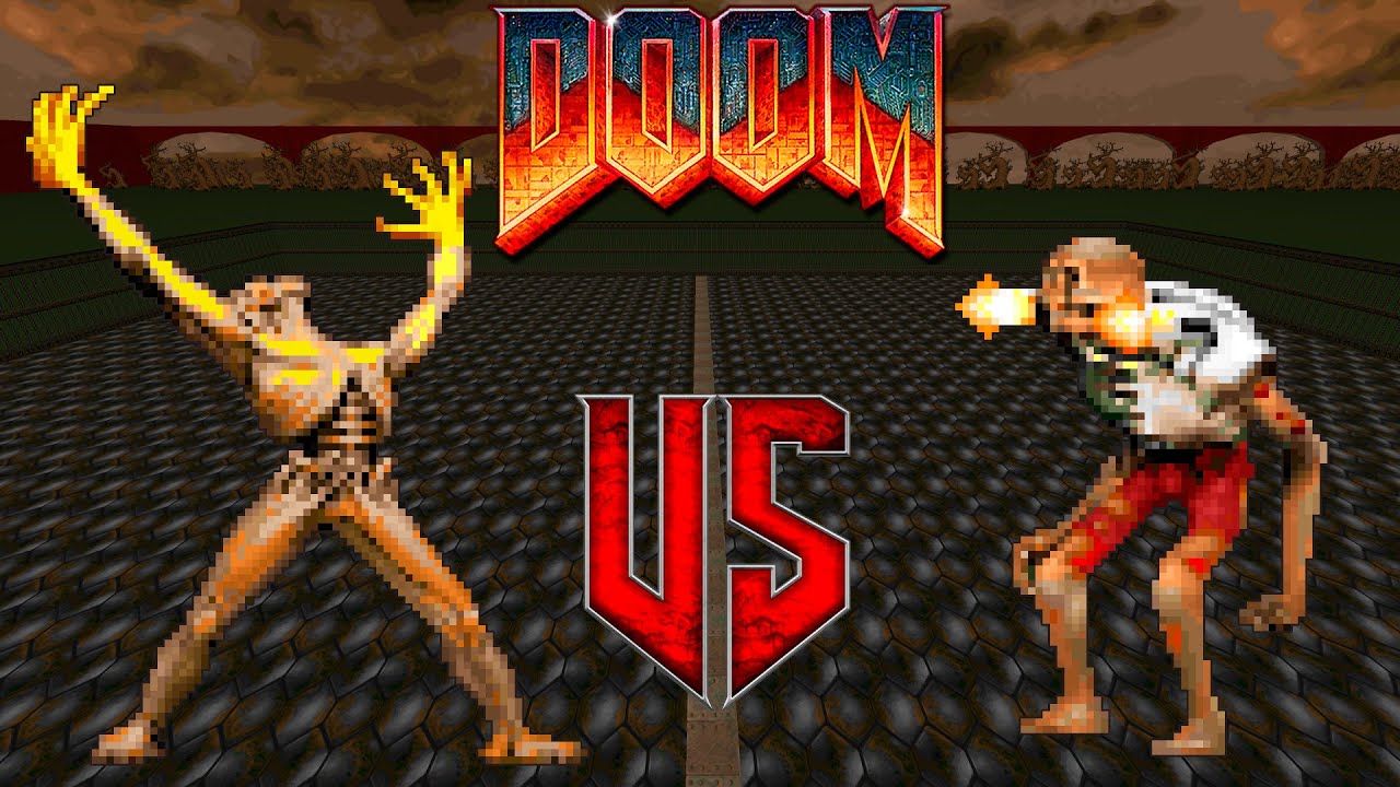 Arch-Vile vs Revenant - DOOM Classic : Versus Battle : Monster Infighting - Retro Deadly Arena