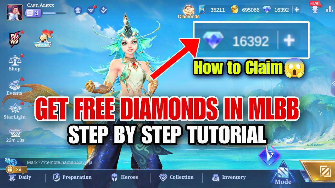 GET DIAMONDS IN MLBB FOR FREE TUTORIAL✓PAANO MAKUHA ANG FREE DIAMONDS 😱 ALEXIS TRICK MLBB