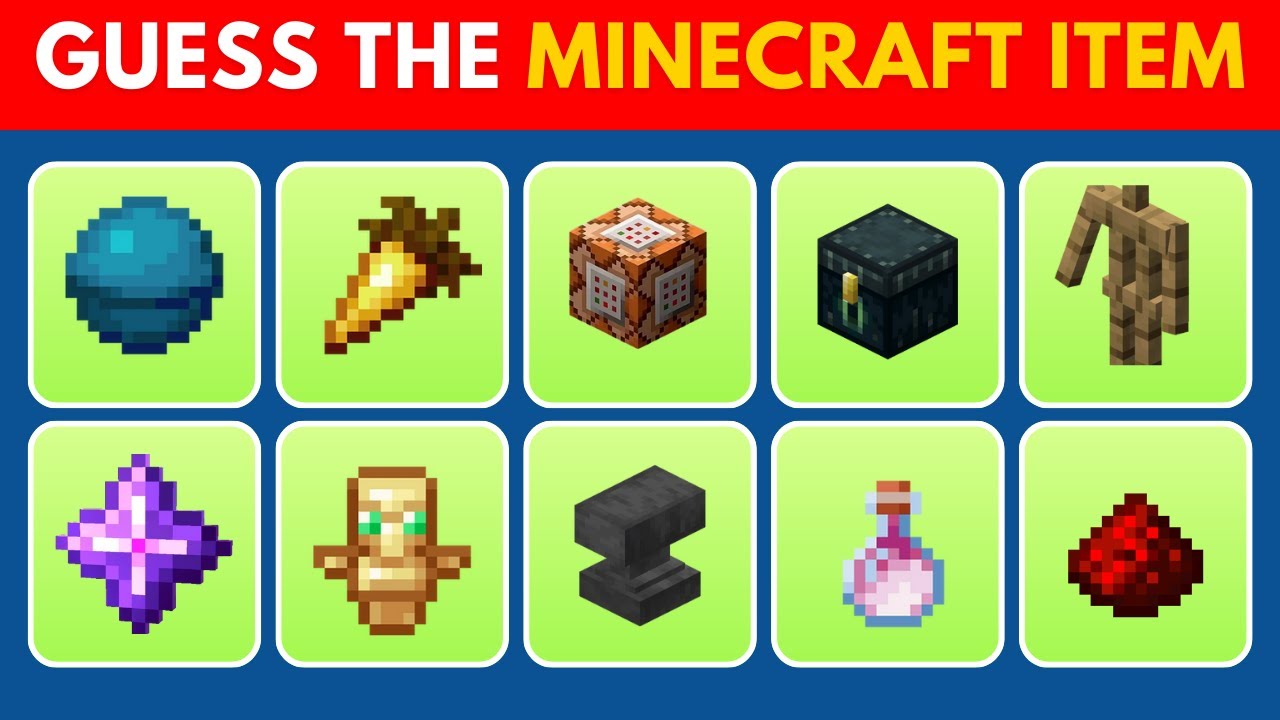 🟩 Викторина «Угадай предмет в Minecraft» 🎮 | 35 сложных предметов в Minecraft 