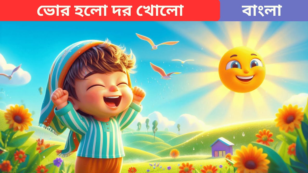 ভোর হলো দোর খোল | Bhor Holo Dor Kholo | Bangla Kids Cartoon Rhymes | Golpo Gallery