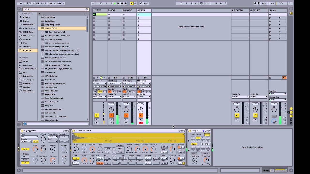 Ableton Live - Generative Drums and Rhythmic Delay Macros
