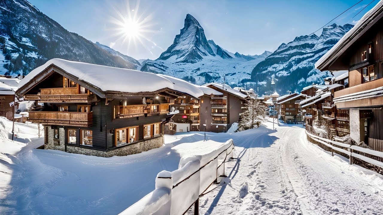 Церматт, Швейцария🇨🇭Зимняя пешеходная экскурсия по швейцарскому городу