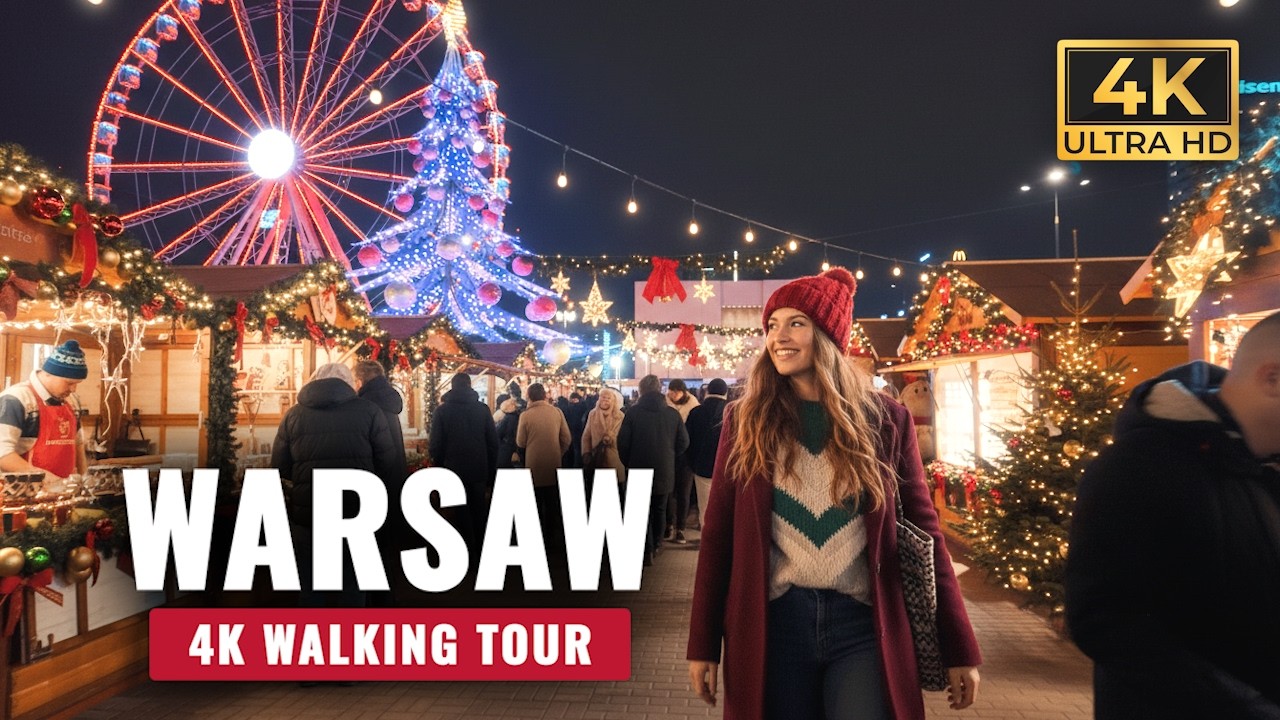 Warsaw Never Looked So Beautiful at Christmas 🎄✨ 4K Walking Tour, Poland