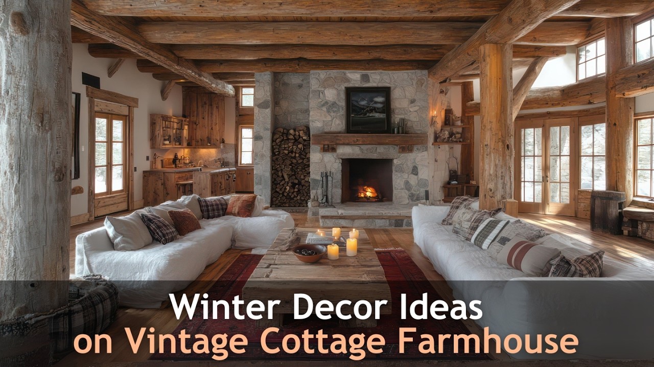 Elegant Vintage Cottage Farmhouse Winter Decor Ideas