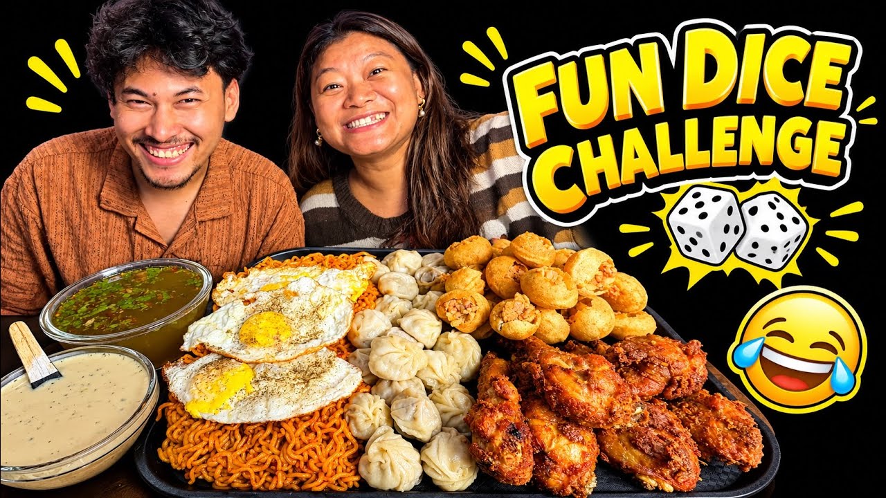 Nepali Street Food Challenge | Mukbang | Fun Dice 🎲😂Challenge ft. @Ayanbasnett 