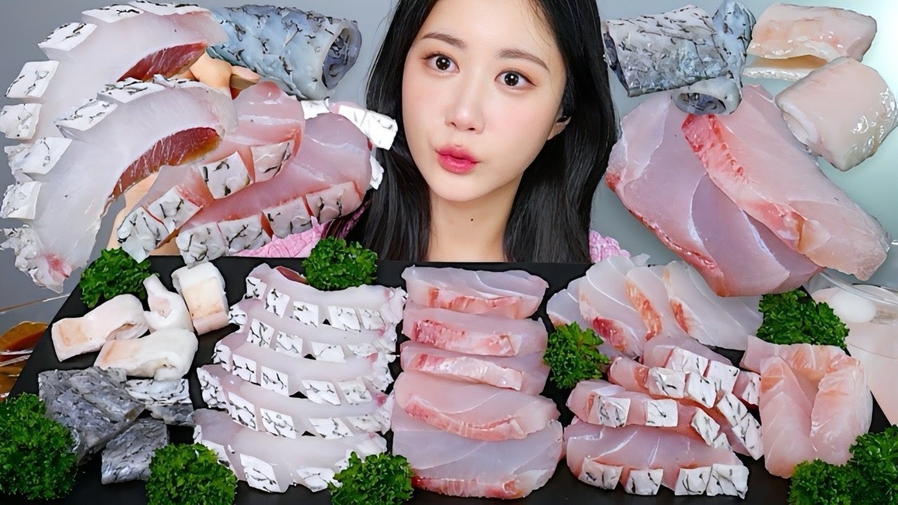 여름 보양식💓핑크빛 민어회🐟민어부레 민어회 먹방 Raw Fish ニベの刺身 | eating show | mukbang asmr