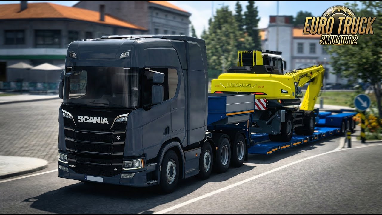 Heavy Machinery Delivery | Scania 8x4 Lowbed | Euro Truck Simulator 2