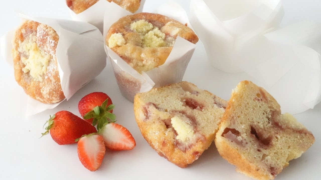 White Chocolate Strawberry Muffins Delicious Homemade Easy