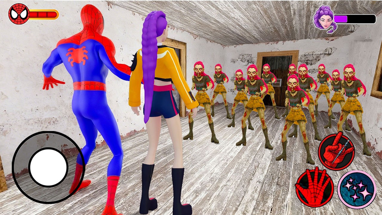 Playing as Spider Man RUMI VS MIRA zombie in Granny House - Funny Horror Animation