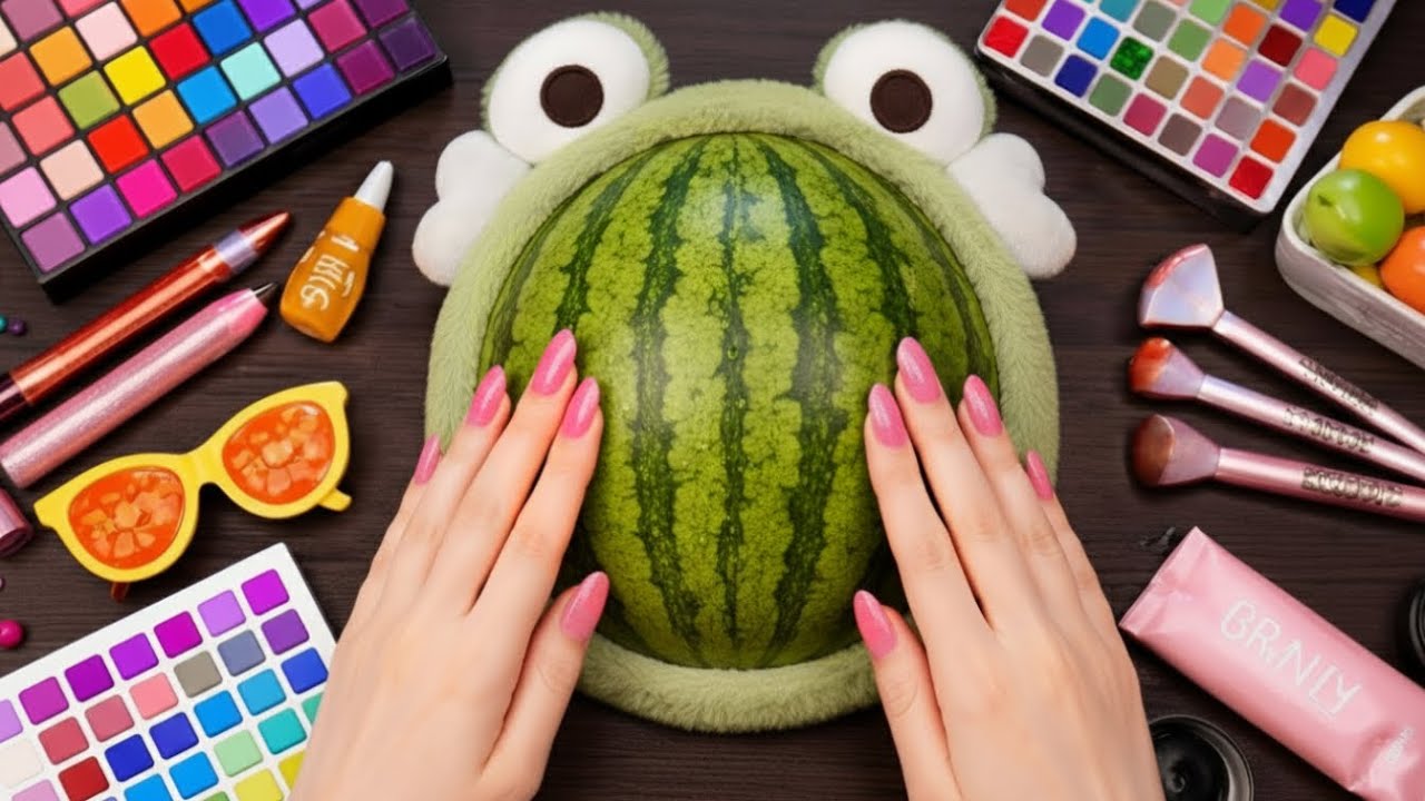 Satisfying Makeup ASMR 💄 Perfect Colors On Watermelon | Relaxing Sounds #60