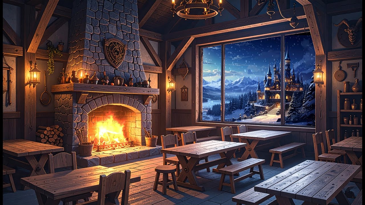 [Relaxing Fantasy] Snowy Castle & Warm Hearth