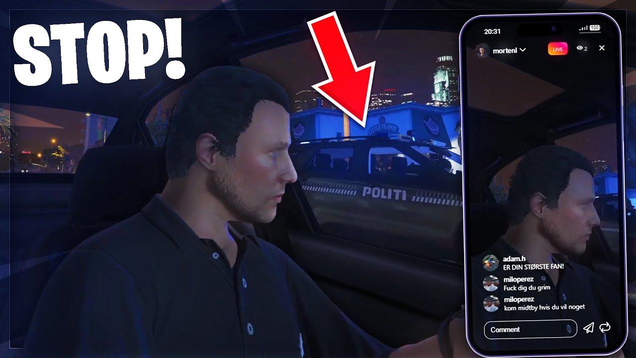 Morten GÅR LIVE under POLITIJAGT - DANSK GTA 5 RP FIVEM