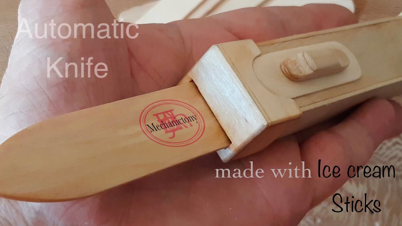 Automatic Knife | double action, otf | Make with sticks | asmr