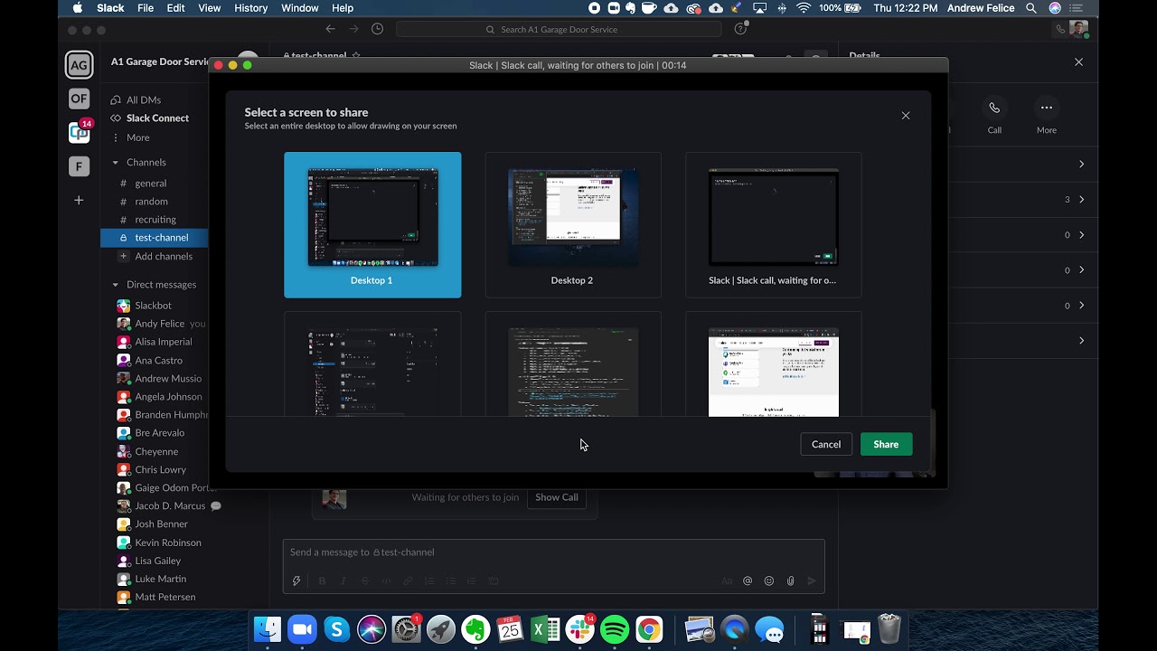 Slack- How to Start a Group Call & Screen Share
