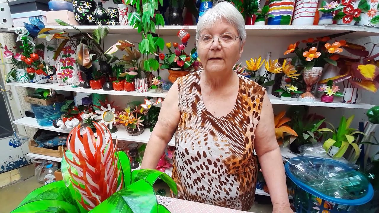 Bromélia diferente com Garrafas pet | Vó Neide e suas pets