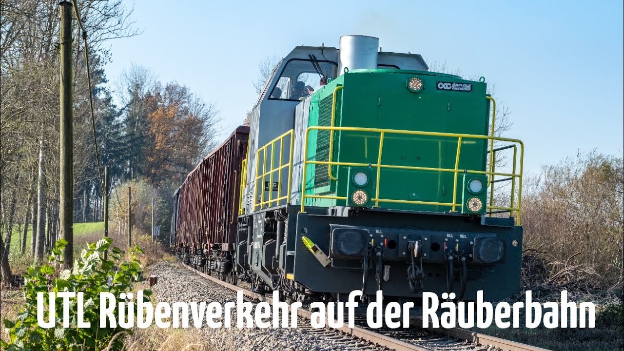 Rübenverlad Altshausen: UTL mit Gmeinder Diesellok im Rübenverkehr nach Aulendorf