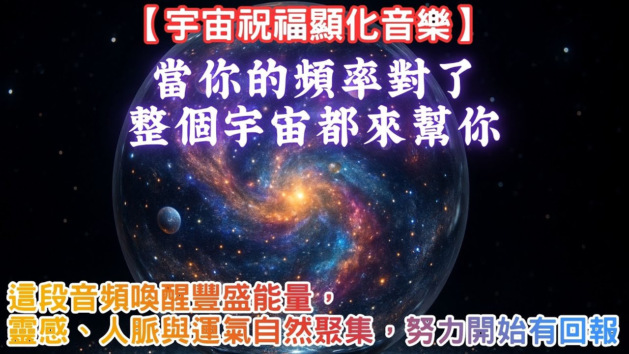 【宇宙祝福顯化音樂】當你的頻率對了，整個宇宙都來幫你｜這段音頻喚醒豐盛能量，靈感、人脈與運氣自然聚集，努力開始有回報。