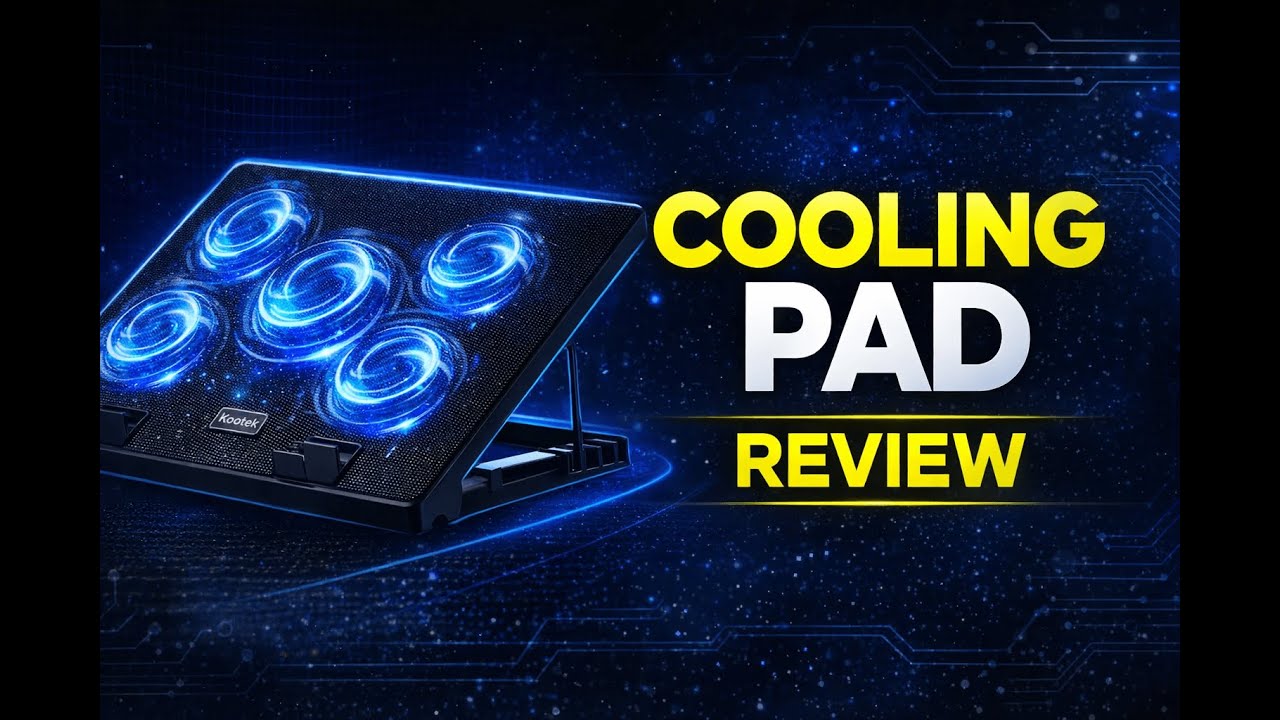 Review - Kootek Laptop Cooling Pad, Laptop Cooler with 5 Quiet Fans for 12