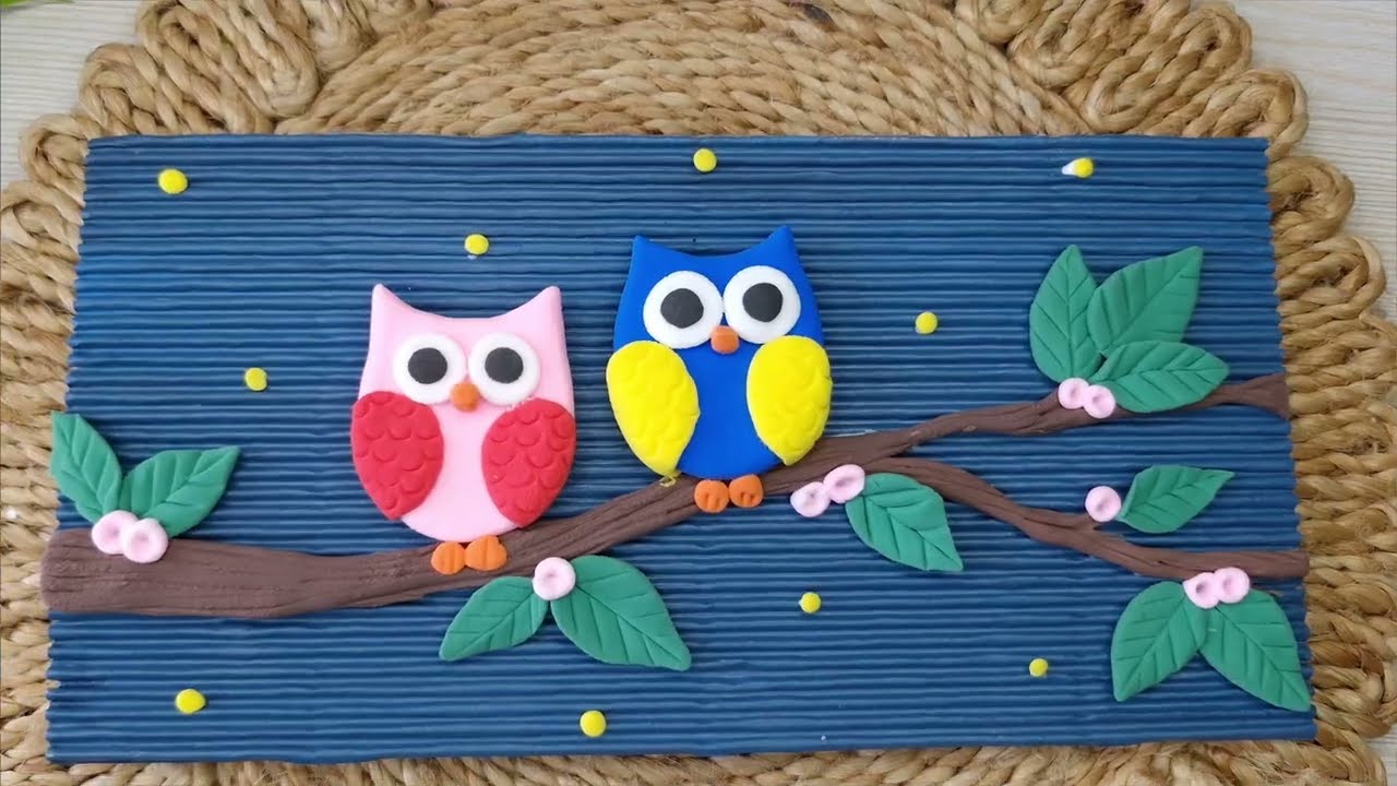 Cute Owl Wall Hanging || Easy Wall Hanging Idea with super clay  || DIY wall decoration Idea