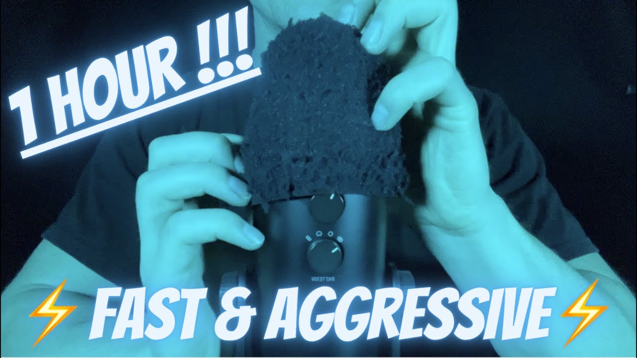 ASMR | 1 hour Fast and Aggressive Mic Scratching | Invisible Triggers