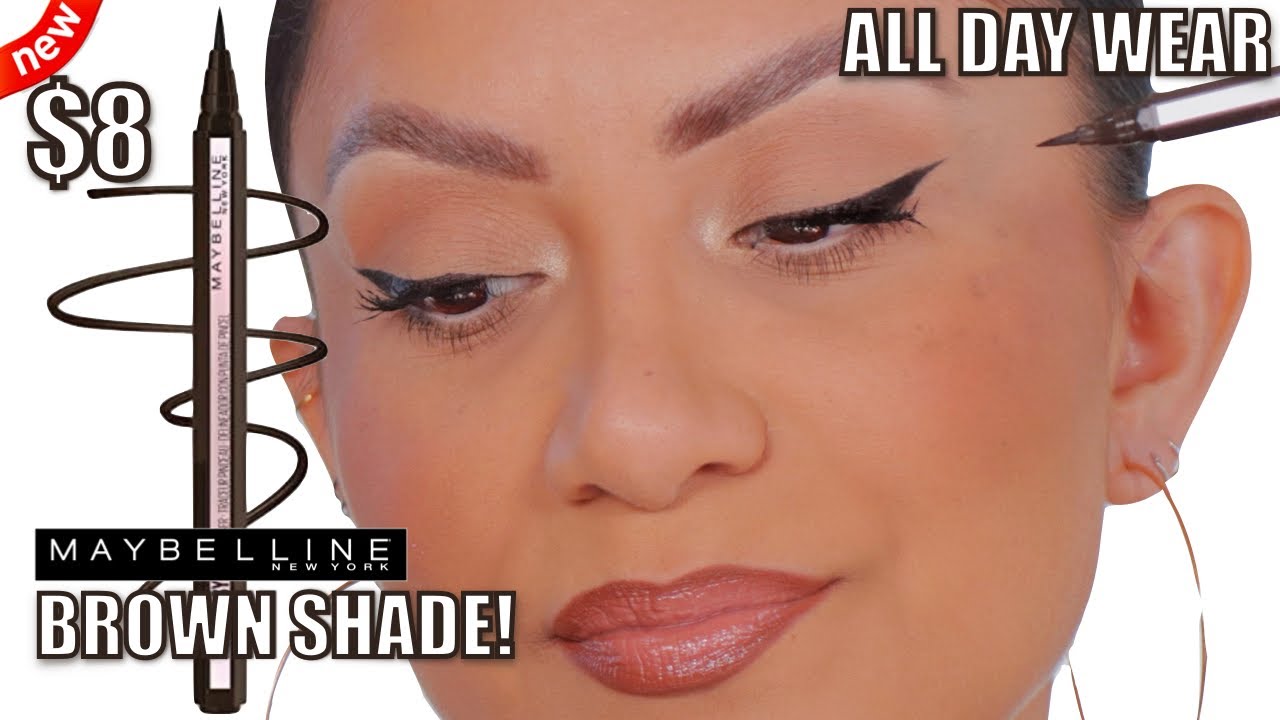 *new BROWN shade* MAYBELLINE HYPER EASY WATERPROOF EYELINER REVIEW+ALL DAY WEAR TEST| MagdalineJanet
