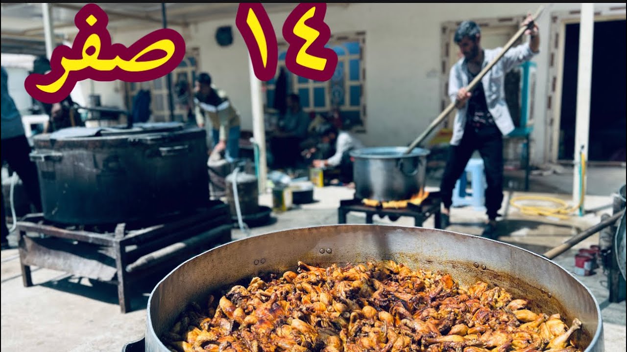 الاربعينية ١٤ صفر  /  توزيع غداء - اجواء المشاية