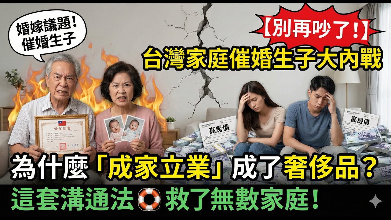 【別再吵了！】台灣家庭催婚生子大內戰：為什麼「成家立業」成了奢侈品？這套溝通法救了無數家庭！