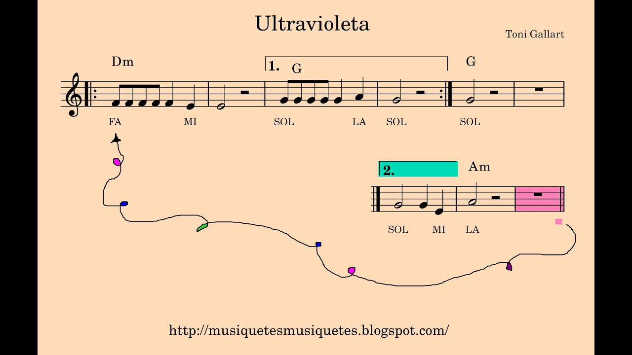 Ultravioleta. Notes mi-si. SÍ melodia.