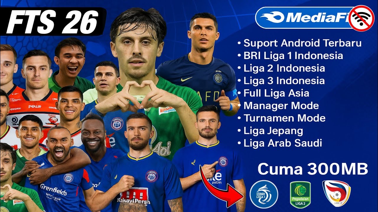 Download FTS 26 MOD Liga Indonesia & Asia ⚽ BRI Liga 1 + Liga Asia Terbaru 2026