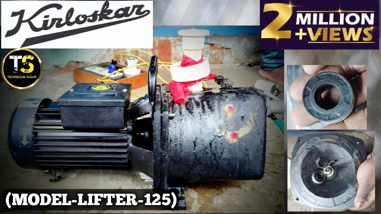 kirloskar lifter-125 full servicing and waterseal chang, kirloskar lifter-125 motor repair kese kare