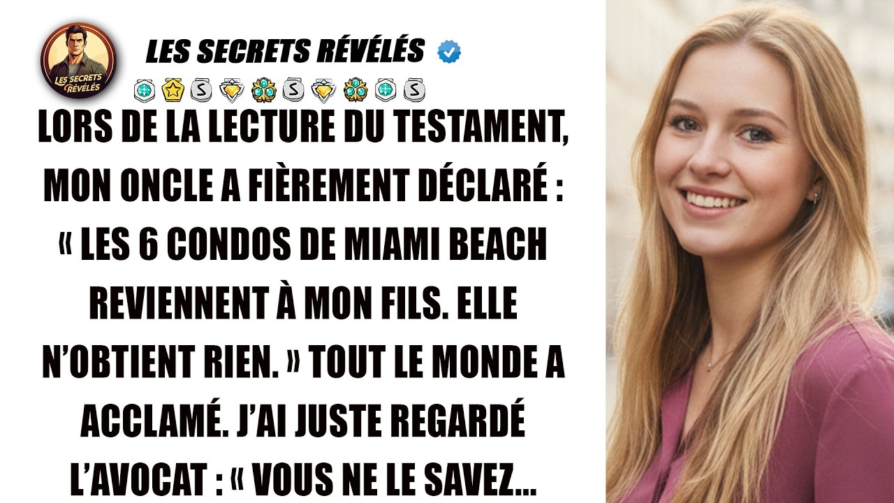 À la lecture du testament, mon oncle m'évince. Je souris : « Maître, vous ignorez tout ? »