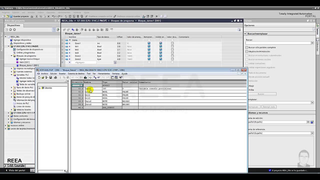 Bloques de datos (DB) Step 7 y TIA Portal