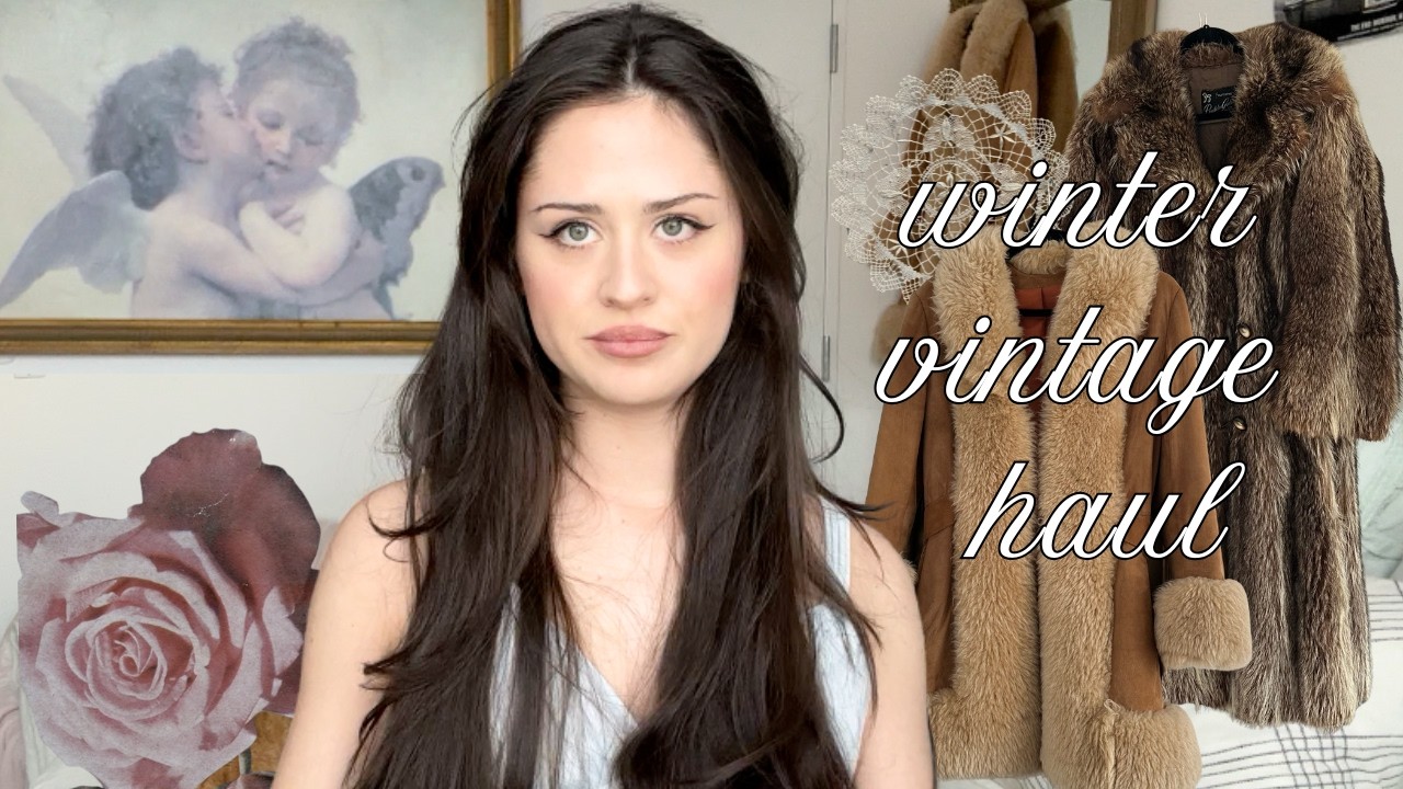 vintage try-on haul // clothes, vinyl, art, & books!