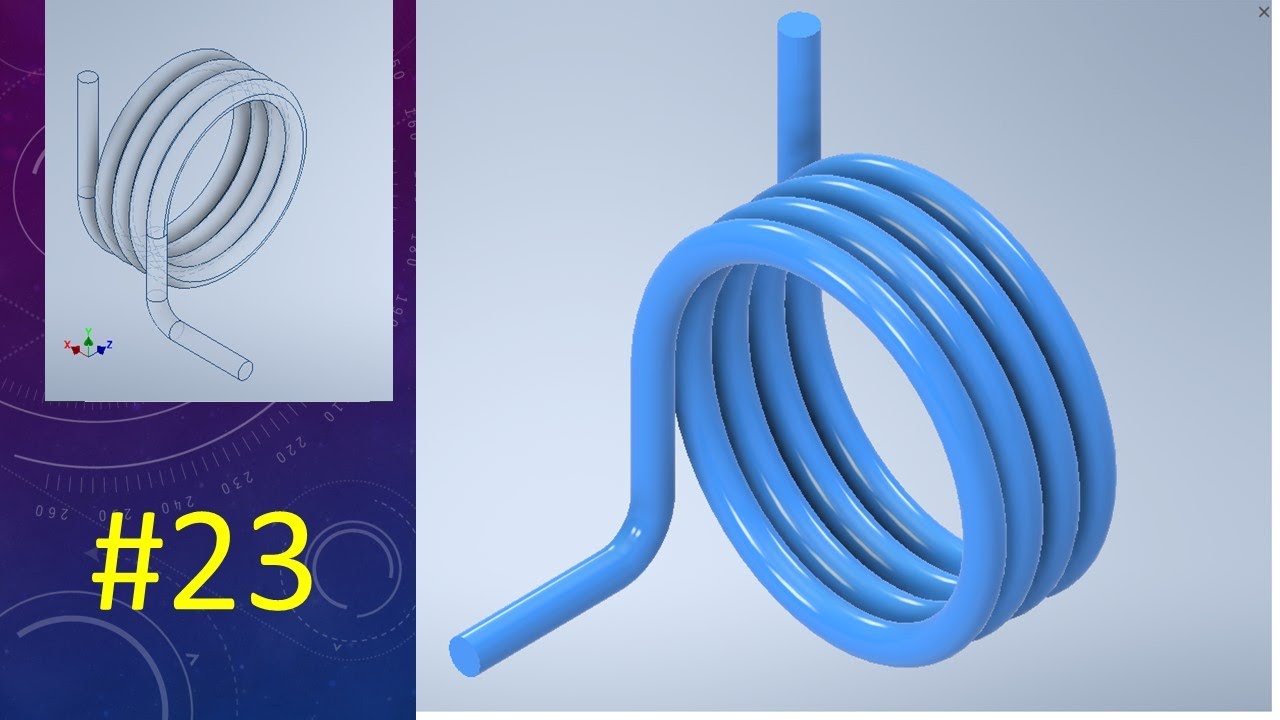 Tutorial Autodesk Inventor Resorte Ejercicio 23 CAD