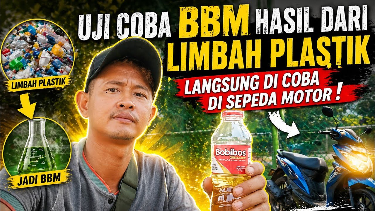 Tes uji coba bbm limbah plastik langsung ke motor 
