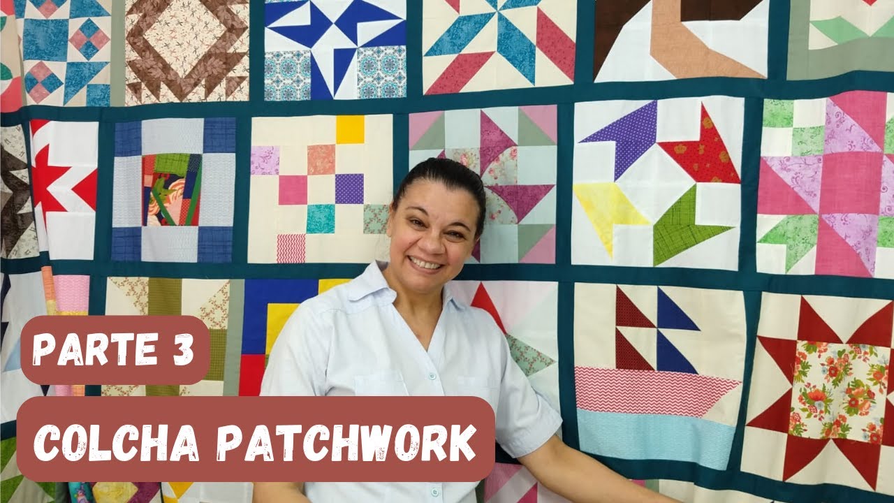 PATCHWORK/Como montar uma colcha de patchwork com blocos coloridos (parte 3) #costuracriativa
