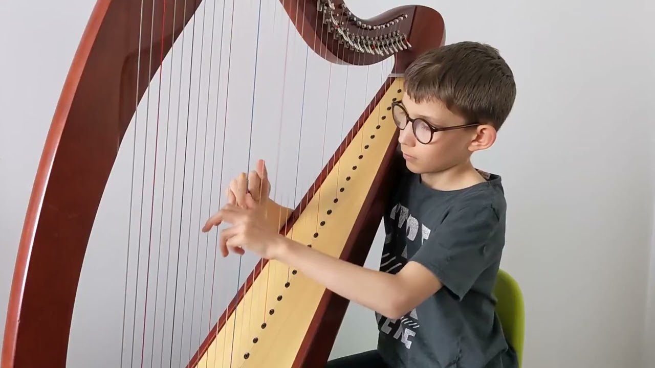 Classe de harpe de Dominique Lacote - à la harpe, Aedan