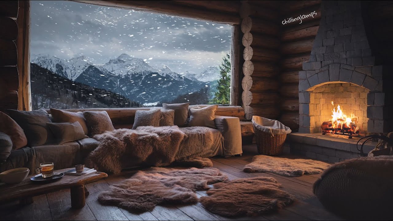 🏡 CHALET EN BOIS CONFORTABLE DANS LES ROCHEUSES | Crépitement du feu❄🔥🌲