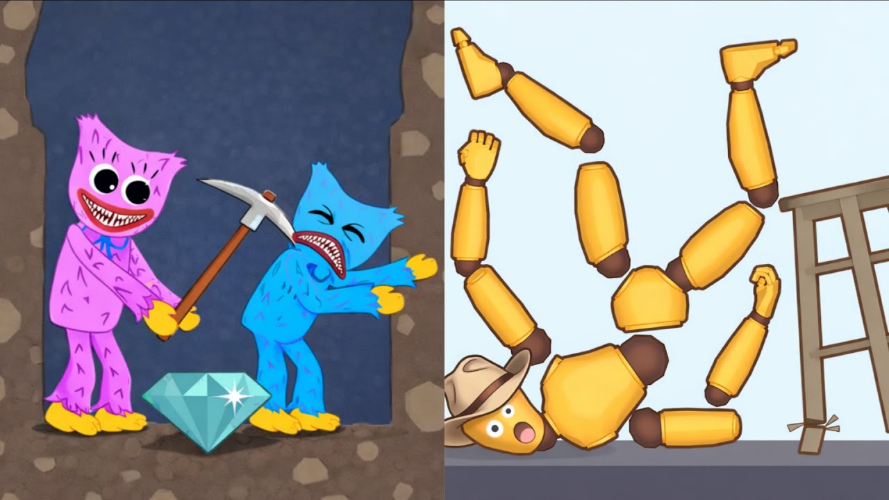 Huggy Story vs Kick & Break The Ragdoll Games All Levels Gameplay Android, iOS