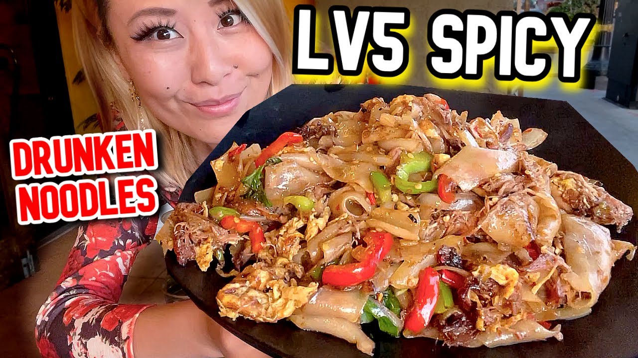 EATING THE SPICIEST DRUNKEN NOODLES in San Diego at The Asian Bistro!! LEVEL 5 SPICE!! #RainaisCrazy
