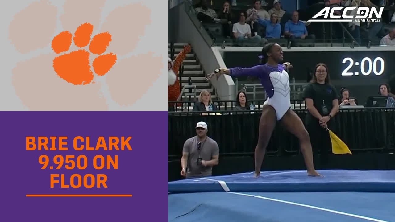Clemson's Brie Clark Ties For 1st With A 9.950 On Floor