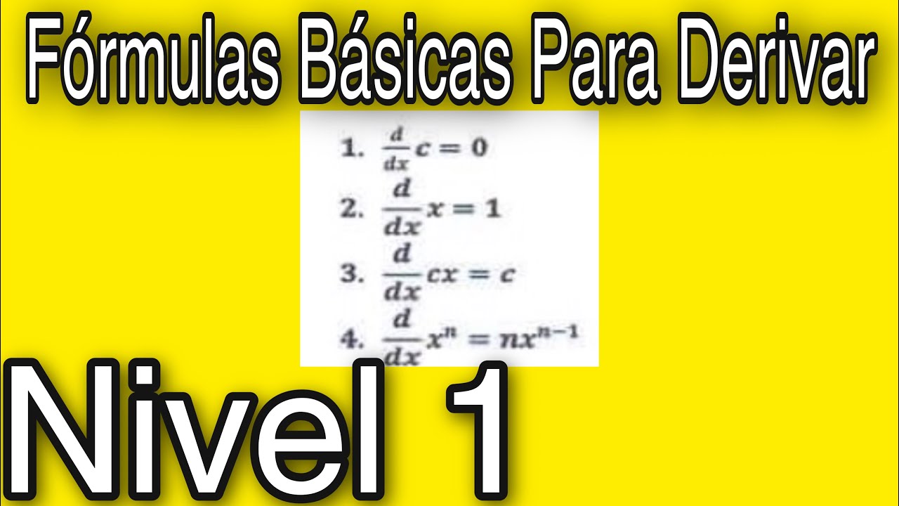 Aprende a derivar desde las fórmulas básicas
