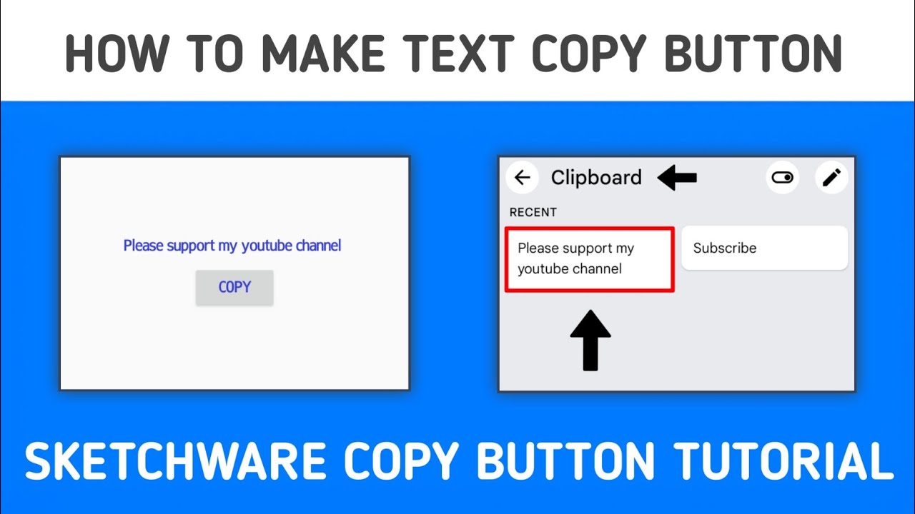 How to make text copy button | Sketchware copy button tutorials | Clipboard Copy Button