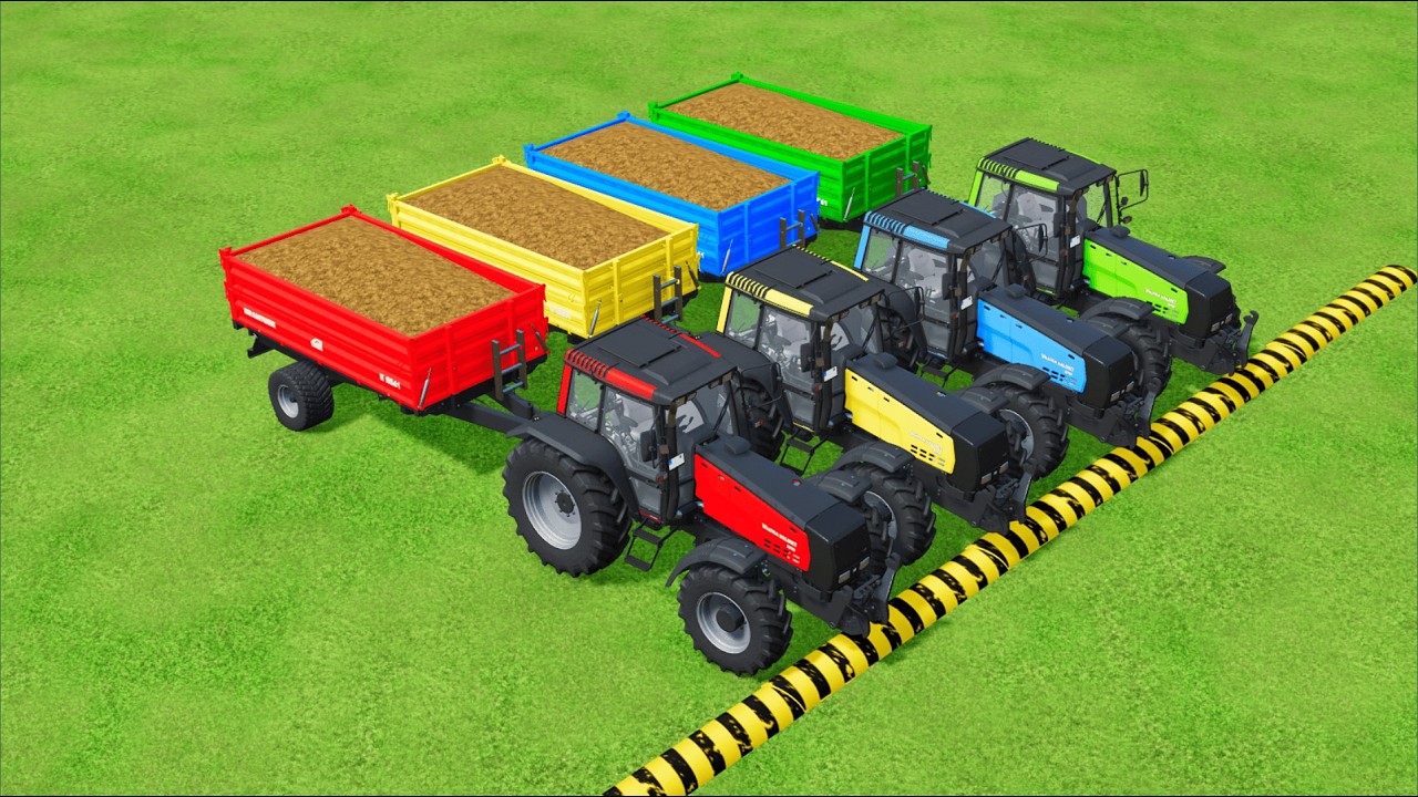 Work with Colors! SAND TRANSPORT with New Holland & KAMAZ TRUCKS! MUDDY ACTION!