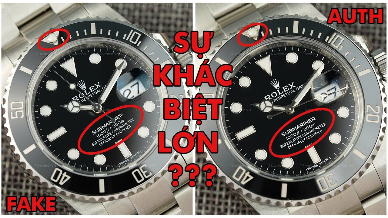 So Sánh Auth và Fake Rolex 