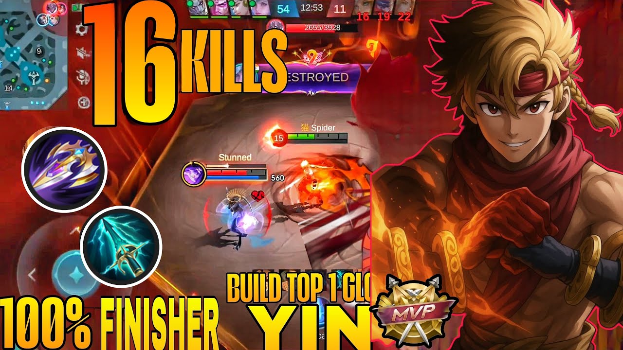 16 Kills!! Yin Real Monster Late Game!! - Build Top 1 Global Yin ~ MLBB