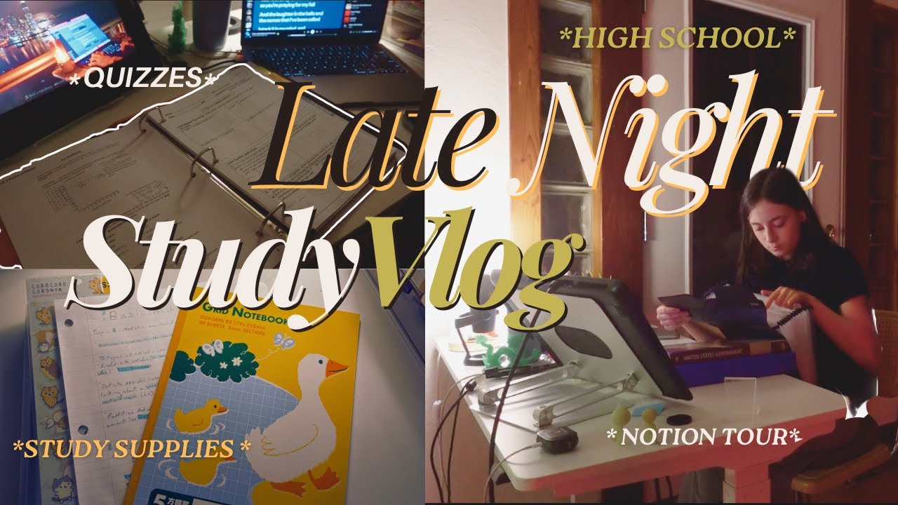 Late Night STUDY Vlog | Locking in, Stationary, 10th Grade Study Routine