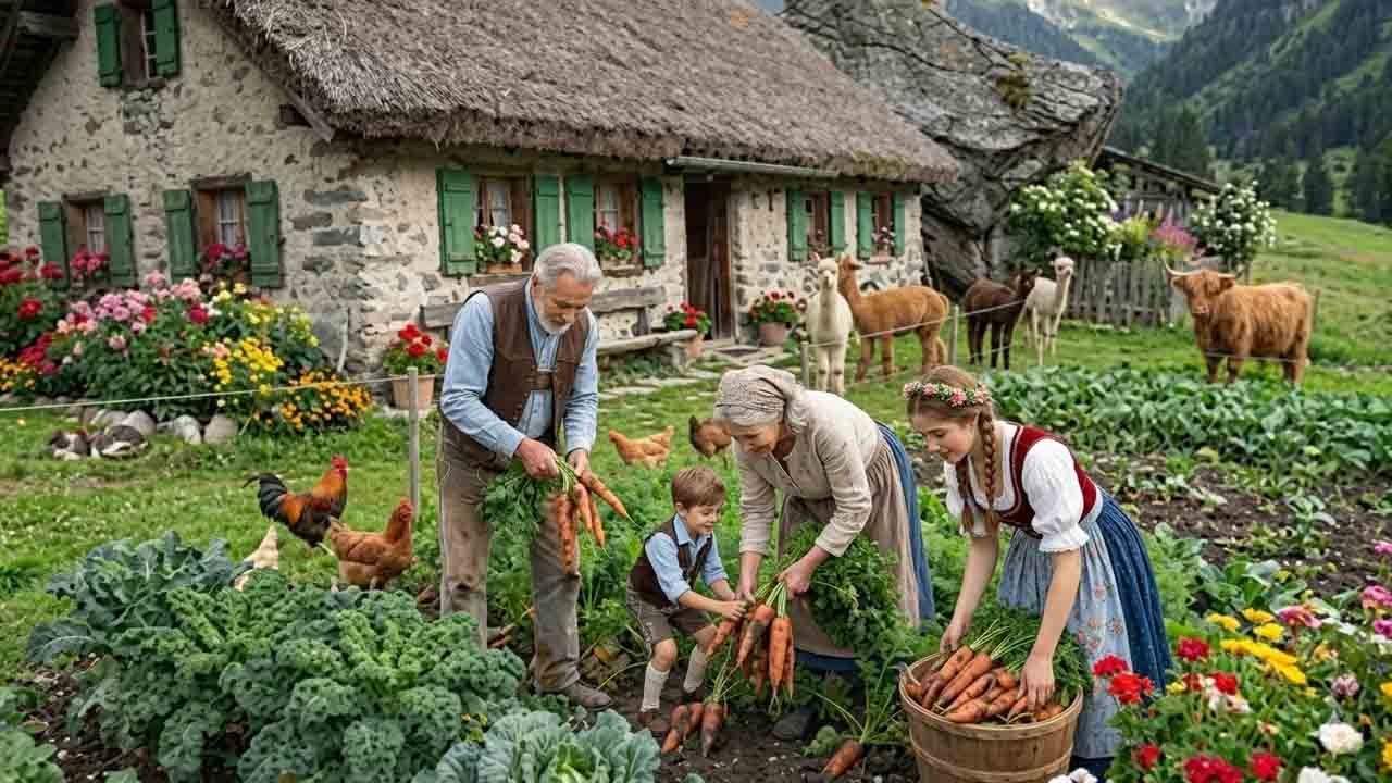 Countryside Garden Life – Growing and Harvesting Sweet Carrots in a Peaceful Farm