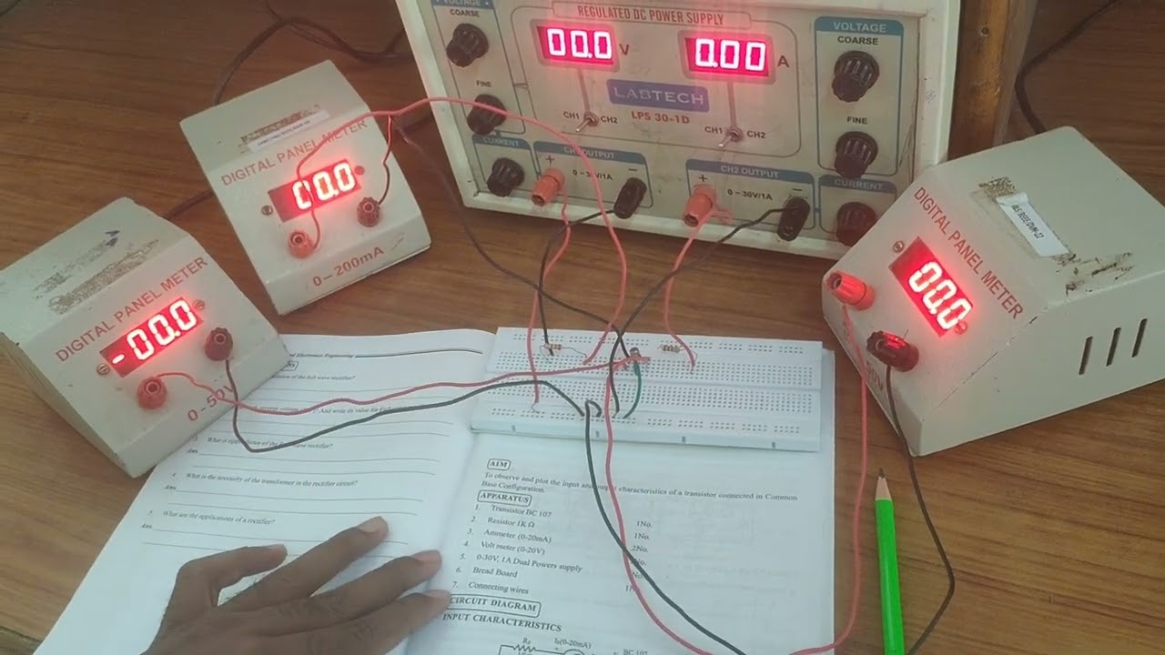 Input and output characteristics of Transistor in CB Configuration part1